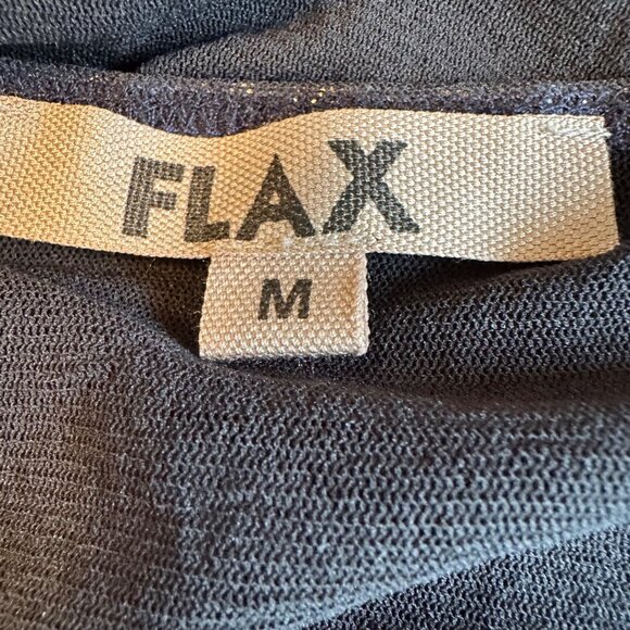 NWOT Flax Sheer Black Long Sleeve Sheer Stretchy Nylon Top Size M USA-Made - Picture 4 of 6